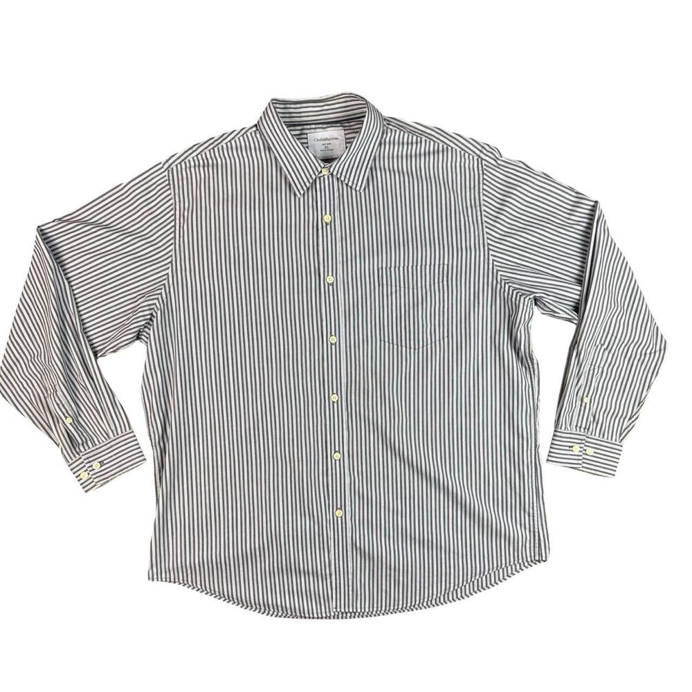 Men's Croft&Barrow Blue Vertical Striped Shirt